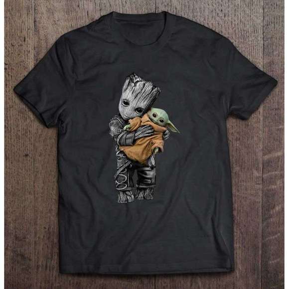 Gildan Other - Baby Groot Hug Baby Yoda T Shirt